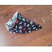 Reversible Scrunchie Dog Bandana - Dogs and Bones and Paw Prints - Bones and paw print side
